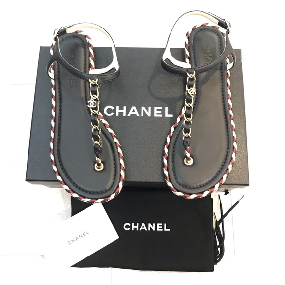 CHANEL Shoes - {ChANEL} Braided Flat Sandals Size 39